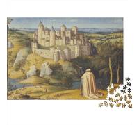 Monjes cistercienses, Castillo Pintura Medieval Rompecabezas Sostenibles Estampados para Adultos De Madera De 70x50cm/1000pcs