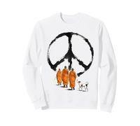 Monjes Que Caminan por la Paz Arte Minimalista Zen para Sudadera