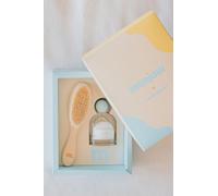 Monjour - Made in France - Estuche de nacimiento Mon Amour - Agua de olor para bebé sin alcohol 50 ml y cepillo ultra suave de pelo de cabra - 98 % natural regalo desde el nacimiento