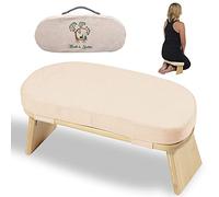 MONK & LLAMA Banco de meditación, Plegable y Resistente, Banco de oración de bambú, Asiento de meditación, se combina con cojín de meditación y tapete de meditación Zabuton, Taburete de Yoga