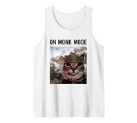 Monk Mode Funny Discipline Focus Motivational Cat Meme Camiseta sin Mangas