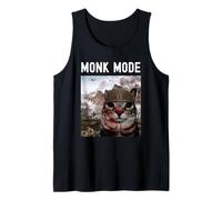 Monk Mode Funny Discipline Focus Motivational Cat Meme Camiseta sin Mangas