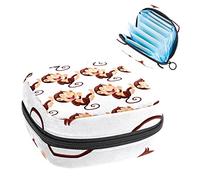 Monkey Animal Period Pouch portátil, bolsa de almacenamiento de tampones para servilletas sanitarias, Varios colores, 4.7x6.6x6.6 in/12x17x17 cm