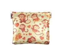 Monkey Anime Valentine Cartoon PU Leather Small Coin Cute Jewelry for Women Ladies, Monkey Anime Valentine Cartoon, 1 size, Arte impreso