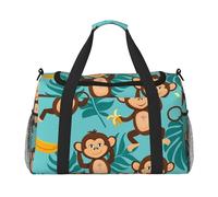 Monkey Banana - Bolsa de viaje con diseño de hojas de palmera, bolsa de fin de semana para hombres y mujeres, equipaje de mano ligero para entrenamiento y vacaciones