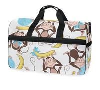 Monkey Banana - Bolsa de viaje para hombres, mujeres, niños, niñas y adolescentes, bolsa de gimnasio deportiva de gran tamaño con compartimento para zapatos, bolsa de entrenamiento durante la noche,