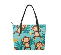 Monkey Banana - Bolso de mano de piel vegana para mujer, con asa superior, bolsa de hombro grande para el trabajo diario, viajes