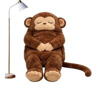 Monkey Bedding, Cute Animal Sack, Soft Thermal Blanket, Hooded Sleeping Pouch, Outdoor Hiking Supply, Portable Vacation Linen, Cosy Character Design Guest Room Indoor Accessory