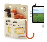 Monkey Business Rusty - Gancho adhesivo decorativo para colgar llaves, cables, sombreros y accesorios de ordenador, 2 unidades