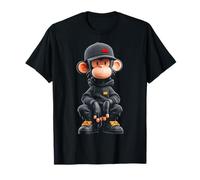 Monkey Cartoon Cute Kawaii Animal Lover Motif Hombres Mujeres Camiseta