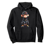 Monkey Cartoon Cute Kawaii Animal Lover Motif Hombres Mujeres Sudadera con Capucha