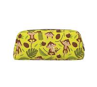 Monkey Coconut Leaf Banan - Estuche organizador de papelería de PVC para lapiceros, estuche portátil para oficina, color, 5.0cm*10.5cm*20.5cm, Estuche para lápices