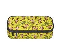 Monkey Coconut Leaf Banan - Estuche para lápices de gran capacidad, bolsa de cosméticos pequeña para mujeres y hombres, color, 5.0cm*10.5cm*20.5cm, Estuche para lápices