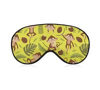 Monkey Coconut Leaf Banana Sleep Eye Mask Venda para los ojos Correas ajustables para la cabeza Cubierta para los ojos para mujeres, hombres, niñas y niños