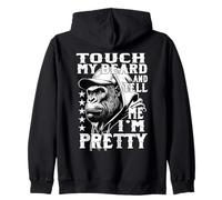 Monkey con Barba Gracioso Toque mi Barba Dime Que Soy Sudadera con Capucha