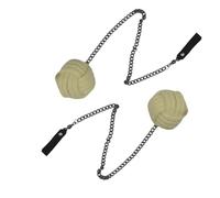 Monkey Fist Fire POI, 3" Wick en Kevlar - Props de Flux de filation pour le Cirque, la Danse et la Performance du feu - Set de 2 (Total Length 68cm)