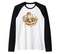 Monkey Funny Animals Baseball Ice Cream Drip Cool Camiseta Manga Raglan
