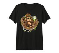 Monkey Funny Animals Baseball Ice Cream Drip Cool Camiseta Premium