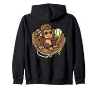 Monkey Funny Animals Baseball Ice Cream Drip Cool Sudadera con Capucha