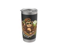 Monkey Funny Animals Baseball Ice Cream Drip Cool Vaso térmico de acero inoxidable de doble pared