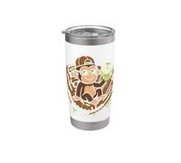 Monkey Funny Animals Baseball Ice Cream Drip Cool Vaso térmico de acero inoxidable de doble pared