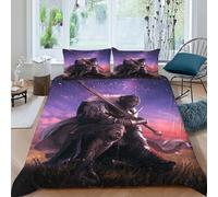 Monkey Guerrero Funda De Edrojoón Cielo Colorido 3D Microfibra Ropa De Cama 2 Fundas De Almohada, para Niños Y Hombres Funda De Edrojoón Dormitorio Super King（260x220cm）