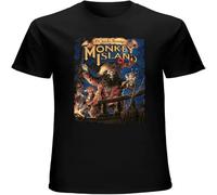 Monkey Island Men's T Shirt Unisex Cotton tee Black XL