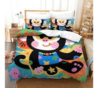 Monkey Juego De Funda Nórdica con Estampado 3D Juegos De Cama con Cierre De Cremallera Oculta, Funda De Edredón De Poliéster De Microfibra 3 Piezas King（220x240cm）