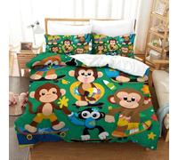 Monkey Juego De Ropa De Cama De Funda De Edredón con Estampado 3D con Cierre De Cremallera, Funda De Edredón Suave para Hombres Mujeres Y Niños, Juego De 3 Piezas King（220x240cm）