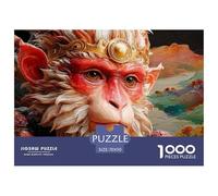 Monkey King Monkey Fce with Golden Hair 1000 Stück Stabiler Karton Puzzle Fantasy Sun Wukong Lebendige Bilder Familienspiel Puzzles Für Erwachsene Und Kinder 70x50cm/1000pcs