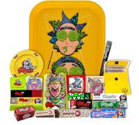 Monkey King Regalo para Fumadores Bandeja para Liar Oficial Rick and Morty, Accesorios Ceniceros, Papel de Fumar King Size, Filtros, Rollos, Pegatinas y Cartones