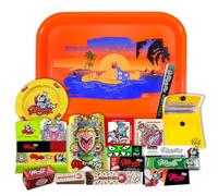 Monkey King Regalo para Fumadores Bandeja para Liar Oficial The Simpson, Accesorios Ceniceros, Papel de Fumar King Size, Filtros, Rollos, Pegatinas y Cartones