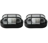 Monkey Ladder Aplique - aplique oval negro, IP54, casquillo E27, potencia máxima de 40W, ideal para exteriores y ambientes húmedos (Paquete de 2)