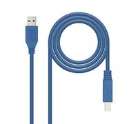Monkey Ladder Cable USB 3.0 tipo A/M a tipo B/M, 2.0 m, color azul; para imprimir y transferir datos de manera rápida.