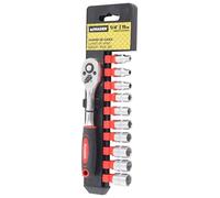 monkey ladder Llave de vaso - juego de 11 piezas de 1/4", fabricadas en acero CRV, ideales para trabajos de precisión y durabilidad en ferretería.*