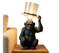 Monkey Lamp, Top Hat Resin Statue, 11.8×7.87×3.94 Inches Funny Figurine with Compact Build, Decorative Fixture with Efficient Style, Home Accessories for Office Bar Bedside Living Room Bedroom Coffee