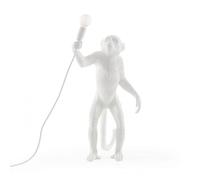 SELETTI Lámpara de mesa LED Monkey Lamp, blanca, vertical