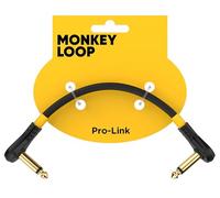 MONKEY LOOP Pro Link Pedal Guitar Patch Jack a Jack Acodados - Cable con Extremos Acodados - Conectores Bañados en Oro de 24k - Recubrimiento de PVC - Máximo Aislamiento - Longitud 10 Centímetros