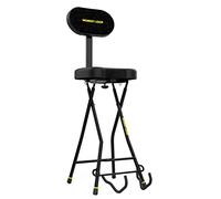 Monkey Loop Seat Prime 02 - Banqueta para Guitarra - Banco Plegable de Gran Resistencia con Soporte para Guitarra - Capacidad de Carga 136kg - Asiento Acolchado de 64mm de Grosor - Respaldo Ergonómico