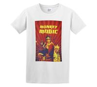 Monkey Magic Retro Kung Fu 70's 80's Japanese T-Shirt White Mens tee Unisex Shirt S