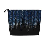 Monkey Music - Bolsa de maquillaje de cáñamo falso, organizador de artículos de aseo de viaje, almacenamiento diario, esencial para viajes de negocios, The Blue Binary, Talla única