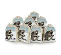 Monkey on the Ground - Ramo de bolsillo de algodón y cáñamo con cordón, 8 bolsas de regalo reutilizables, bolsa de joyería para boda, manualidades, fiesta (4.9 x 6.7 pulgadas)