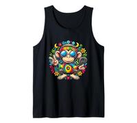 Monkey Peace Sign Tie Dye Para Niños Y Niñas Hippie Colorido Camiseta sin Mangas