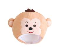 Monkey Plush Headgear Soft Pp Cotton Filling Lovely Cartoon Animal Head Cover Dressing-up Hair Accessories Plush Hat Cosplay Costume Selfie Props