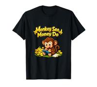 Monkey See Money Do Cute Mono Banana Juego de Palabras Camiseta