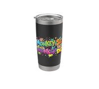 Monkey See Monkey Do Vibrant 90s Vaso térmico de acero inoxidable de doble pared