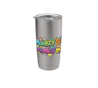 Monkey See Monkey Do Vibrant 90s Vaso térmico de acero inoxidable de doble pared