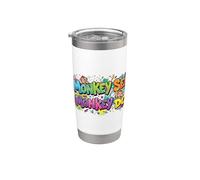 Monkey See Monkey Do Vibrant 90s Vaso térmico de acero inoxidable de doble pared