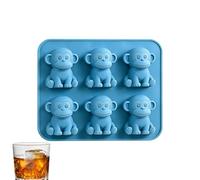 Monkey Silicone Mold - 15.6×12.5×2.5cm Cute Animal Maker for Drinks, Whiskey, Juice& Cocktails | Flexible Non Stick Silicone Monkey Shape iceMaker for Home Bar Party Summer Use, Re