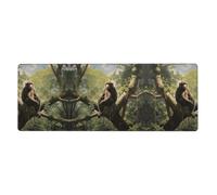 Monkey Sitting on a Tree - Alfombrilla extragrande para teclado y mouse (12 x 31.5 pulgadas), adecuada para ordenadores, consolas de juegos, etc., adecuada tanto para oficina como para estudio